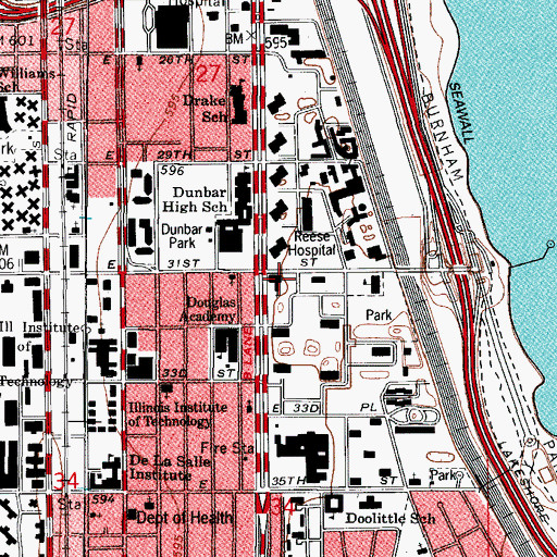 Topographic Map of Olivet Baptist Church, IL