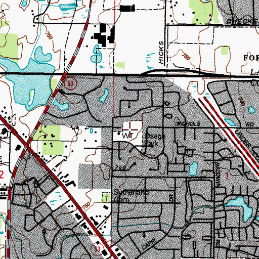 Topographic Map of Osage Park, IL