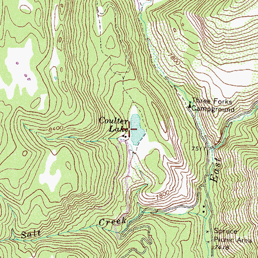 Topographic Map of Coulter Lake, CO