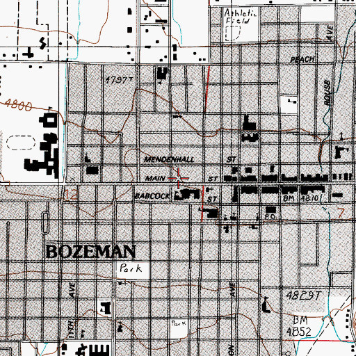 Topographic Map of Gallatin County Pioneer Museum, MT