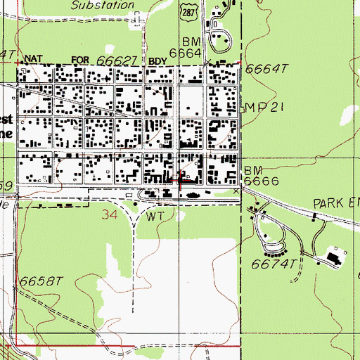 Topographic Map of Museum of the Yellowstone, MT