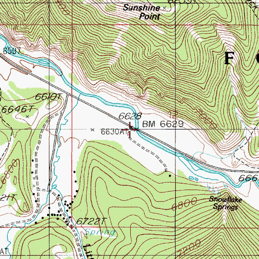 Topographic Map of Tepee Creek Bridge, MT