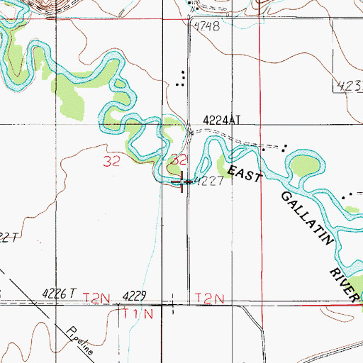 Topographic Map of Spaulding Bridge, MT