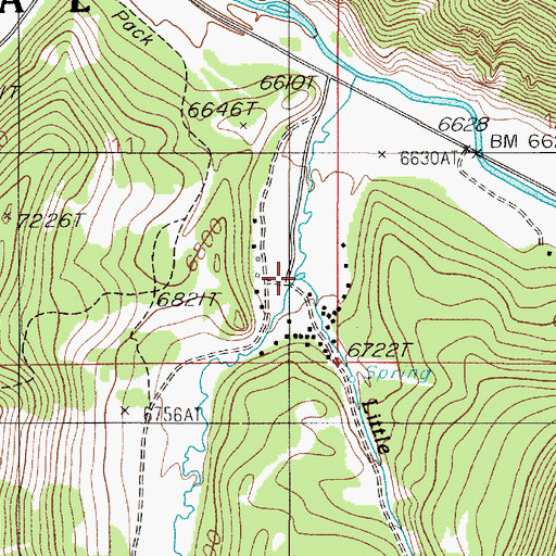 Topographic Map of Ruegemar Bridge, MT