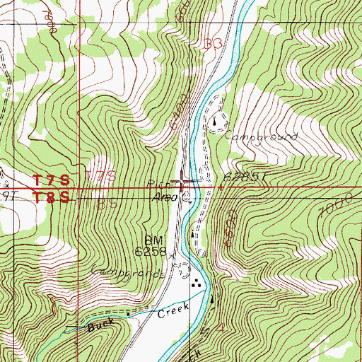 Topographic Map of Red Cliff Bridge, MT