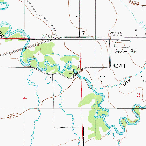 Topographic Map of Nelson Bridge, MT