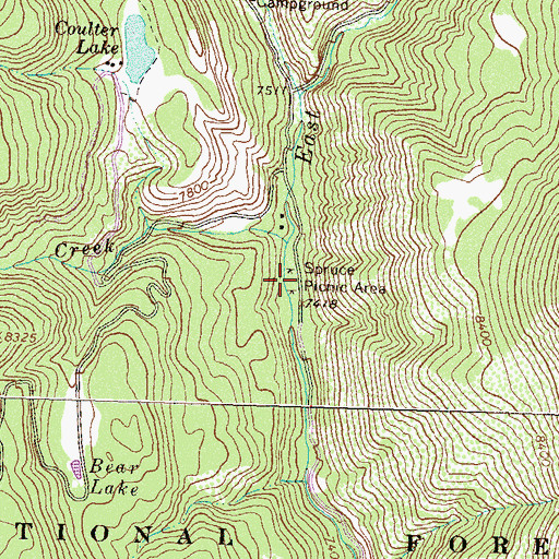 Topographic Map of Spruce Picnic Area, CO
