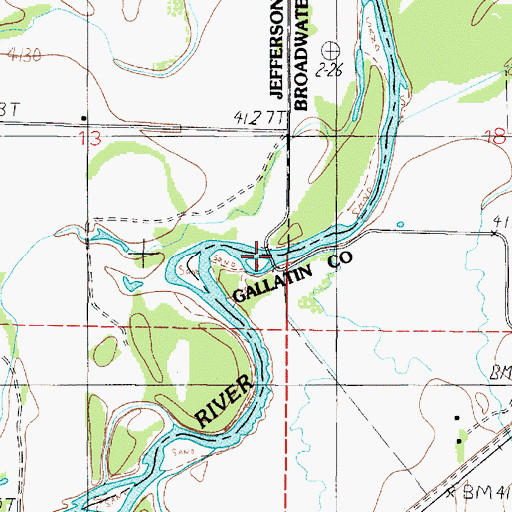 Topographic Map of Meridan Bridge, MT