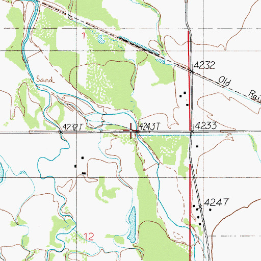 Topographic Map of Kinkle Bridge, MT