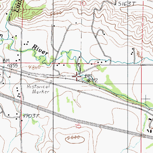 Topographic Map of Kelly Canyon Bridge, MT