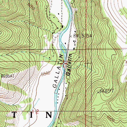 Topographic Map of Durnam Bridge, MT