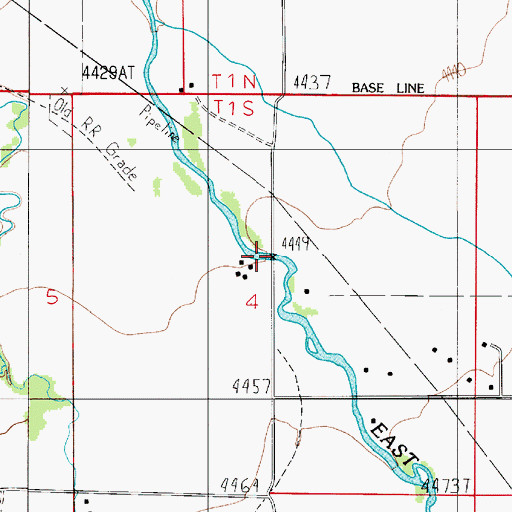 Topographic Map of Spain Bridge, MT