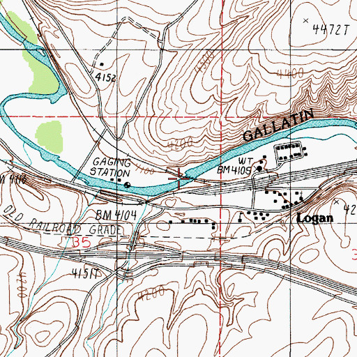 Topographic Map of Northern Pacific Railroad Bridge, MT