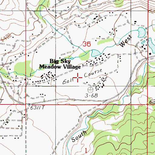 Topographic Map of Big Sky Golf Course, MT