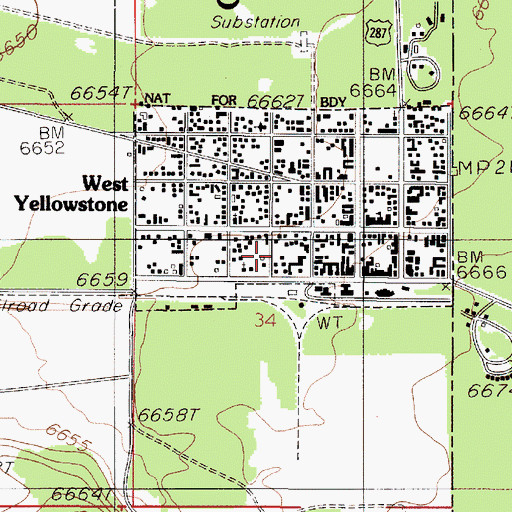 Topographic Map of Ambassador RV Park, MT