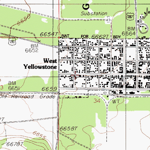 Topographic Map of La Siesta RV Park, MT