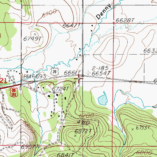 Topographic Map of Yellowstone Park KOA Campground, MT