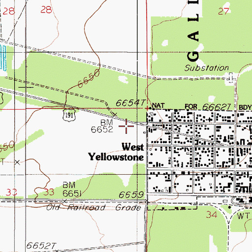 Topographic Map of Rustic RV Campground, MT