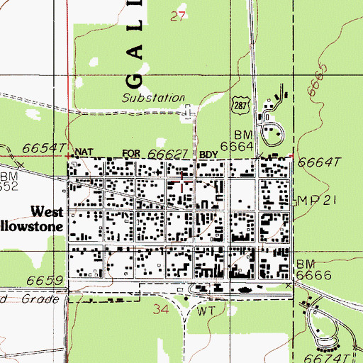 Topographic Map of Hideaway RV Campground, MT