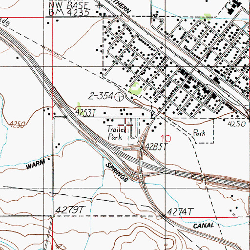 Topographic Map of Manhattan Camper Court, MT