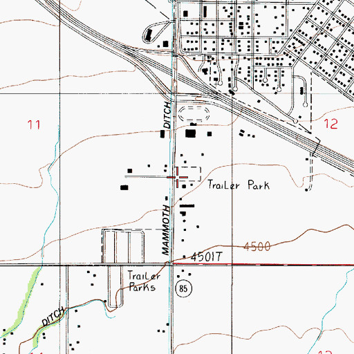 Topographic Map of Lexley Acres Mobile Home Park, MT