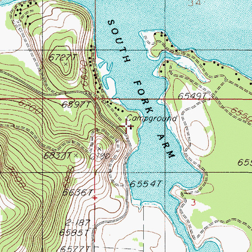 Topographic Map of Lonesomehurst Campground, MT