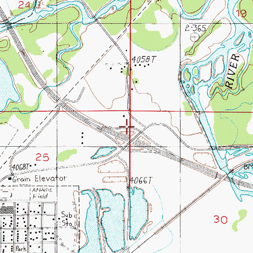 Topographic Map of Three Forks of the Missouri Historical Marker, MT