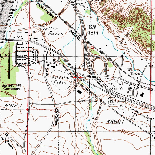 Topographic Map of Gallatin Valley Historical Marker, MT