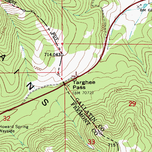 Topographic Map of Targhee Pass Historical Marker, MT