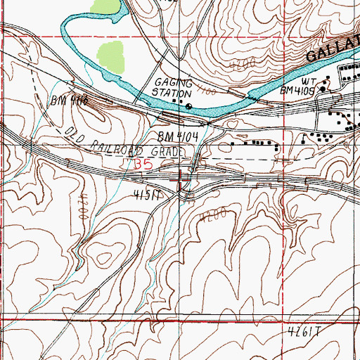 Topographic Map of Interchange 283, MT
