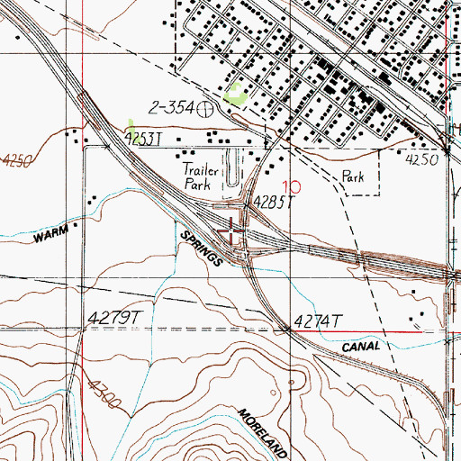 Topographic Map of Interchange 288, MT