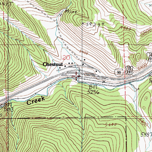 Topographic Map of Interchange 316, MT