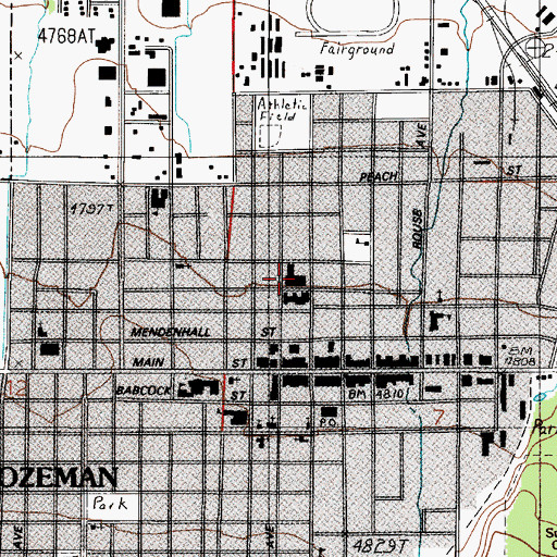 Topographic Map of Bozeman Medical Arts Center, MT