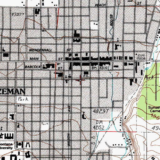 Topographic Map of Bozeman Clinic, MT