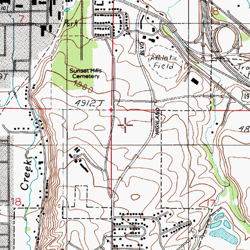Topographic Map of Bozeman Deaconess Hospital, MT
