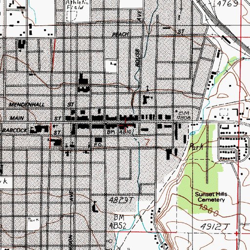 Topographic Map of East Main Shopping Center, MT