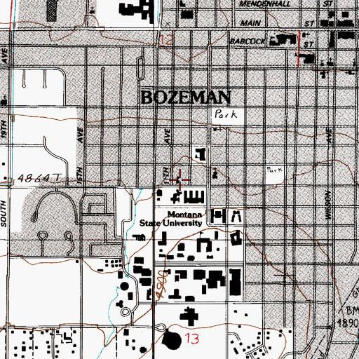 Topographic Map of Westgate Shopping Center, MT