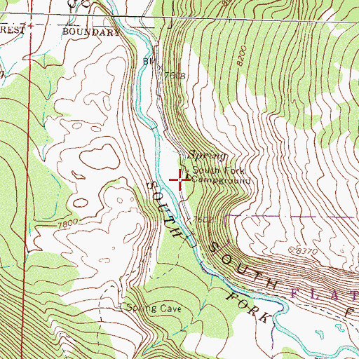 Topographic Map of South Fork Campground, CO