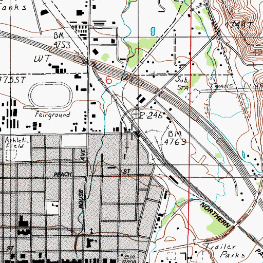 Topographic Map of Star Shopping Center, MT