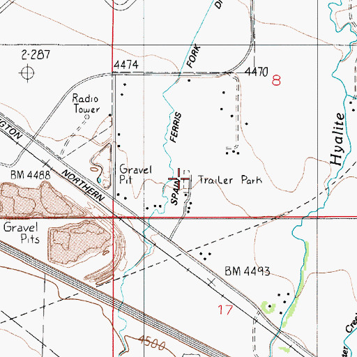 Topographic Map of Faith Mobile Home Court, MT