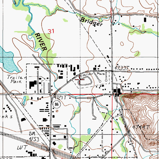 Topographic Map of Northeast Annexation Trailer Court, MT