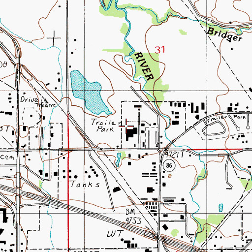 Topographic Map of Celander Trailer Court, MT