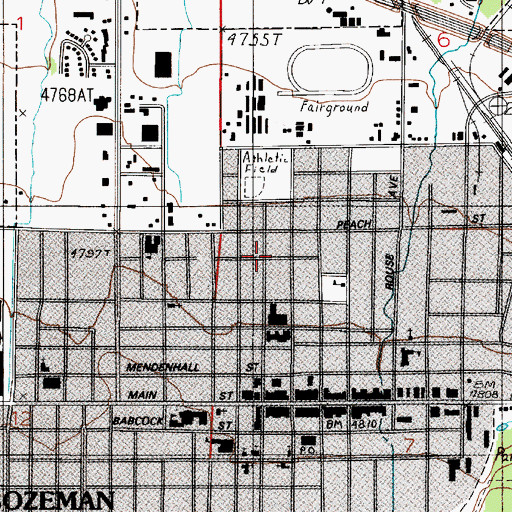Topographic Map of Pine Grove Trailer Court, MT