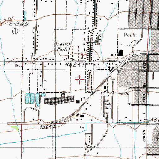 Topographic Map of Ponderosa Trailer Court, MT