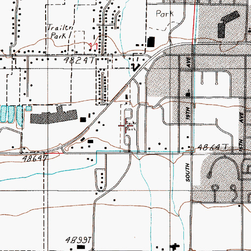 Topographic Map of West College Park, MT