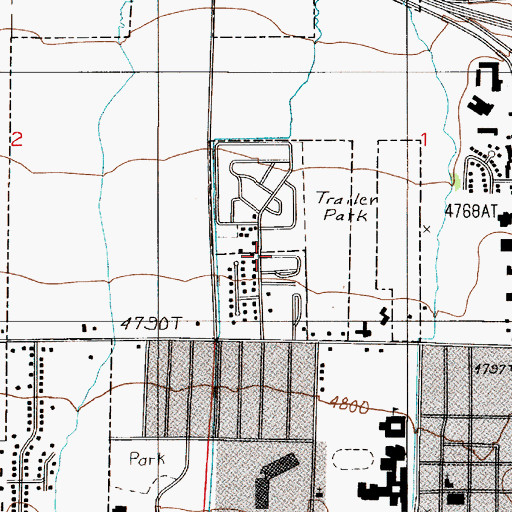 Topographic Map of Nelsons Trailer Court, MT