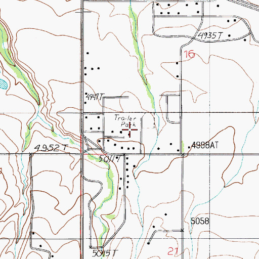 Topographic Map of Reistad Trailer Court, MT