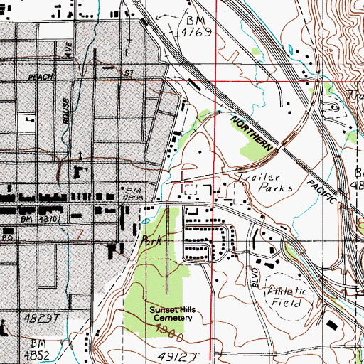 Topographic Map of Alpine Trailer Court, MT
