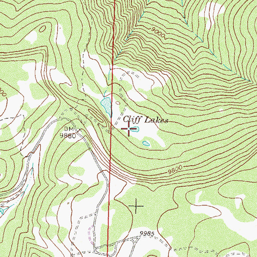 Topographic Map of Cliff Lakes, CO