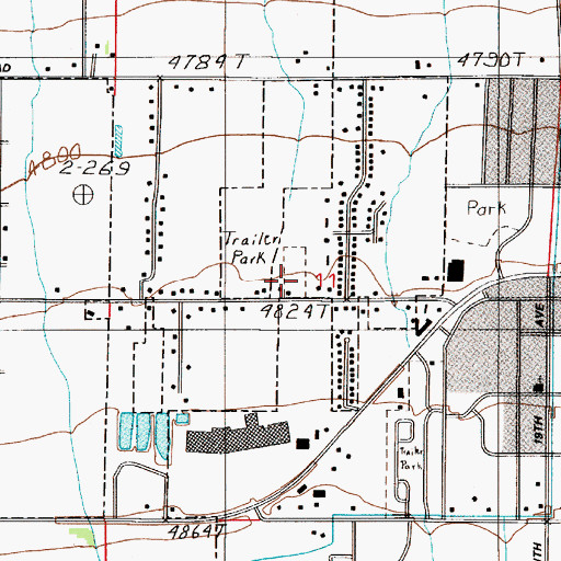 Topographic Map of Wheelers Trailer Court, MT